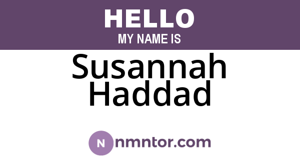 Susannah Haddad