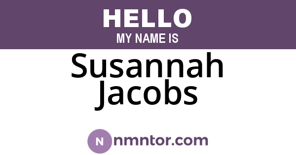 Susannah Jacobs