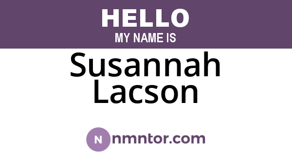 Susannah Lacson