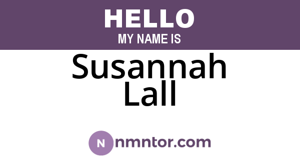 Susannah Lall