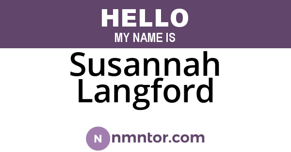 Susannah Langford