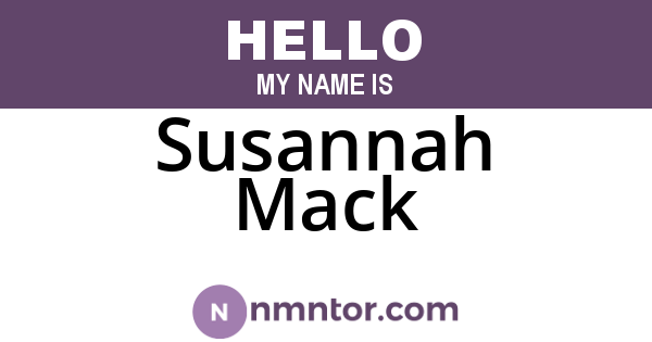Susannah Mack