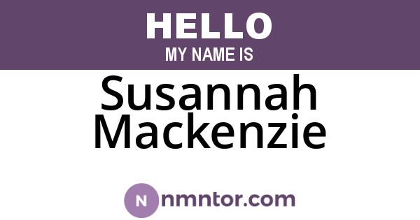 Susannah Mackenzie