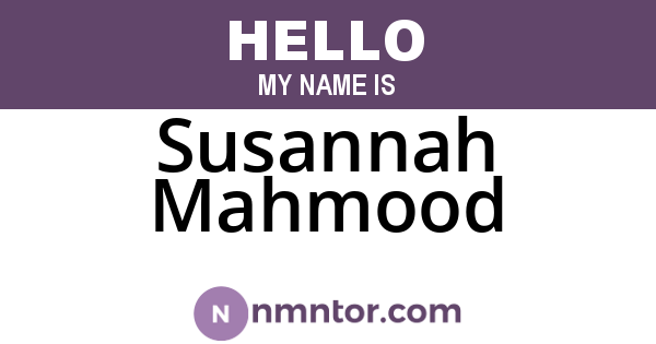 Susannah Mahmood