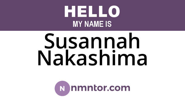 Susannah Nakashima