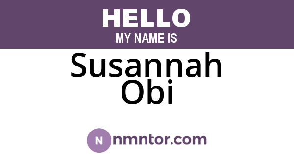 Susannah Obi