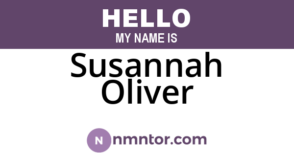 Susannah Oliver