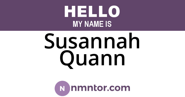 Susannah Quann