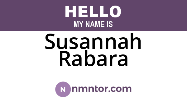 Susannah Rabara