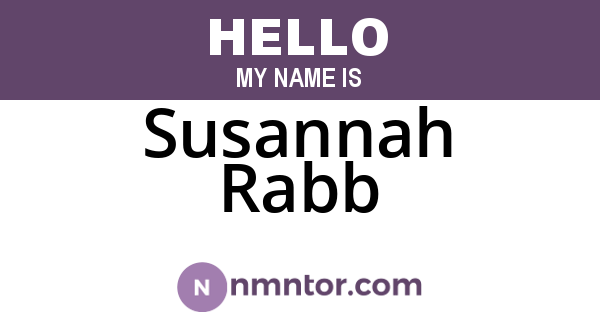 Susannah Rabb