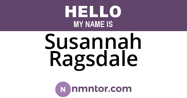 Susannah Ragsdale