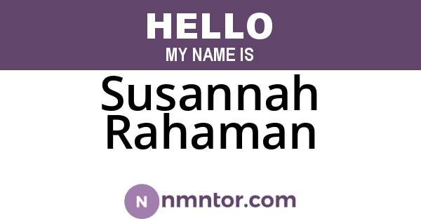 Susannah Rahaman