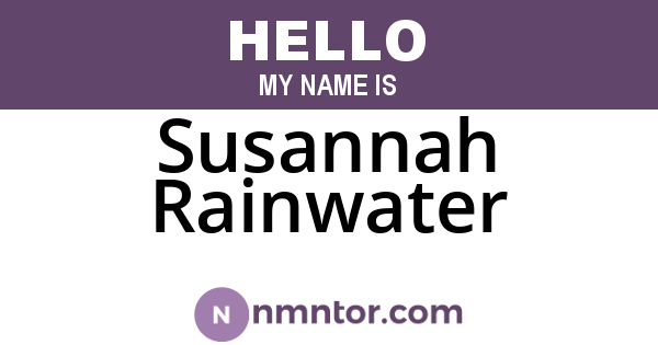 Susannah Rainwater