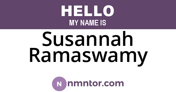 Susannah Ramaswamy