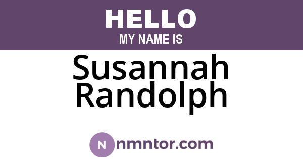 Susannah Randolph