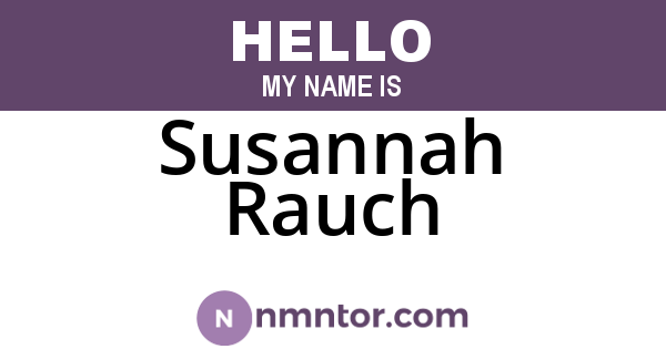 Susannah Rauch