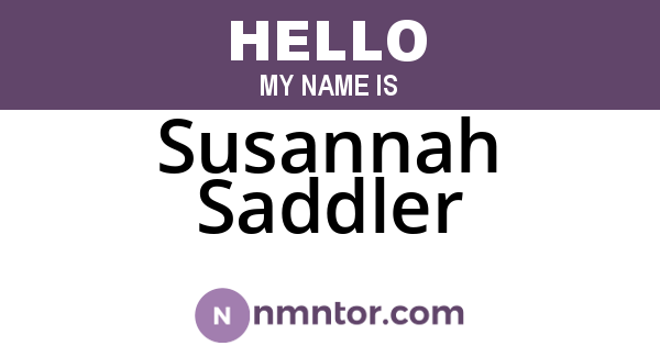 Susannah Saddler