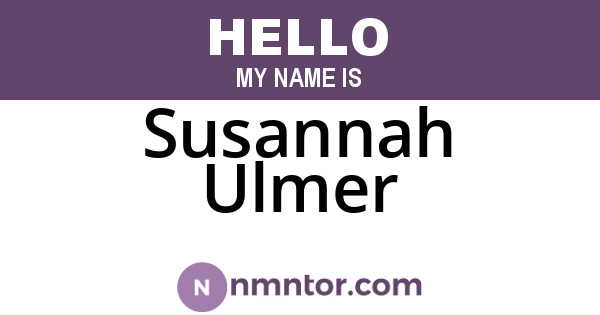 Susannah Ulmer