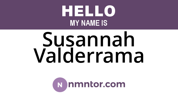 Susannah Valderrama