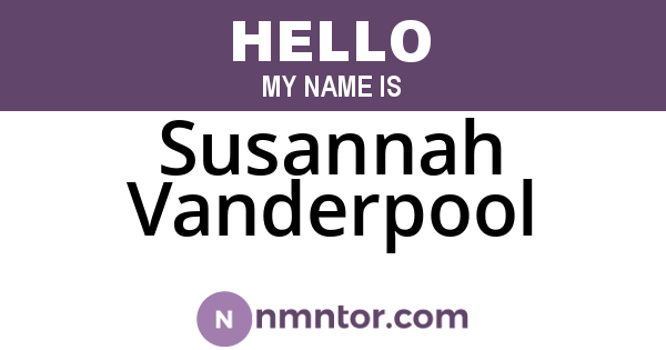 Susannah Vanderpool