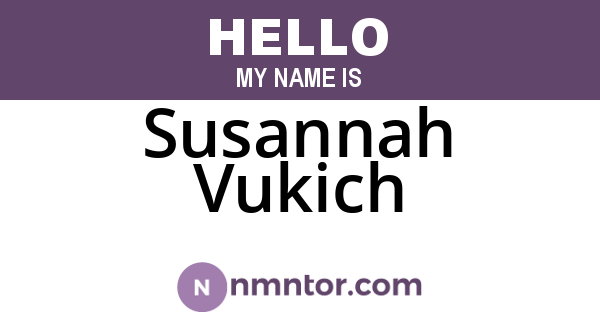 Susannah Vukich