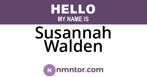 Susannah Walden