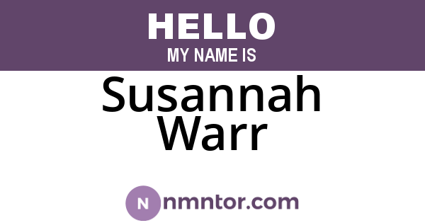 Susannah Warr