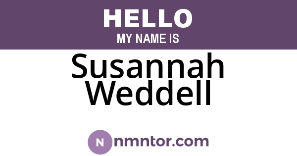 Susannah Weddell