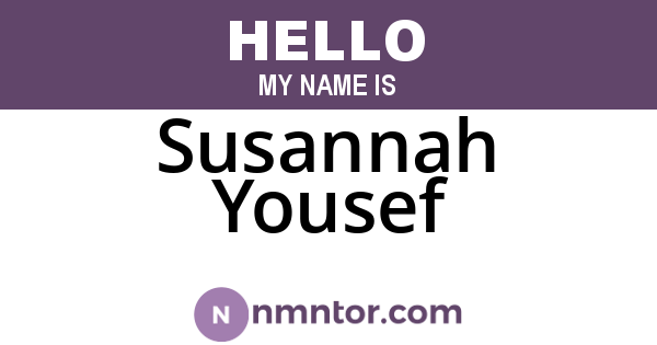 Susannah Yousef