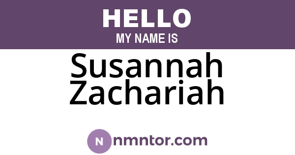 Susannah Zachariah