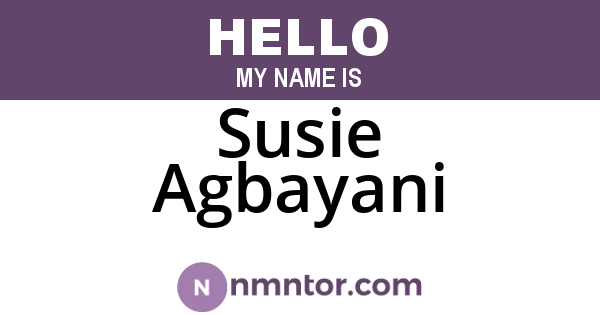 Susie Agbayani