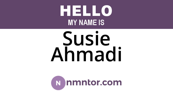 Susie Ahmadi