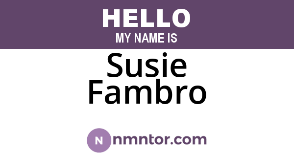 Susie Fambro