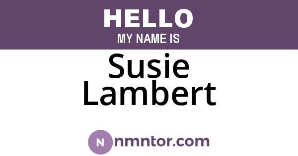 Susie Lambert