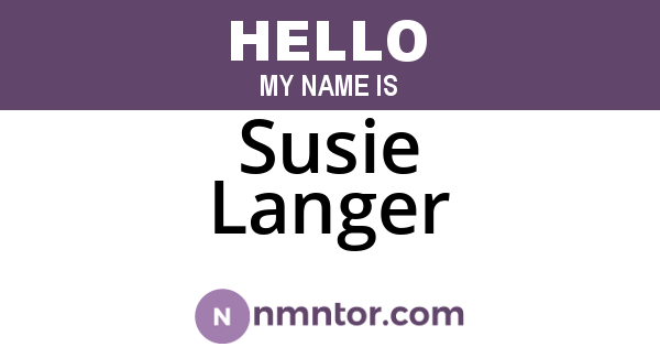 Susie Langer