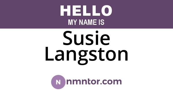 Susie Langston