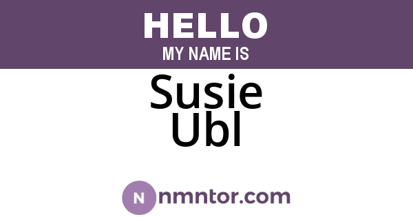 Susie Ubl