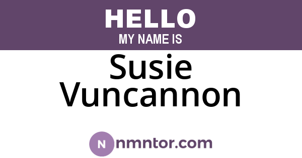 Susie Vuncannon