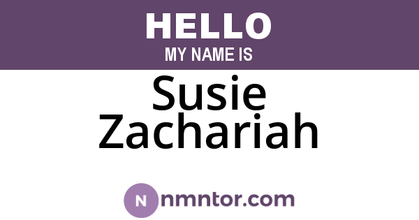Susie Zachariah