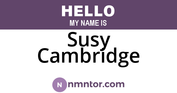 Susy Cambridge