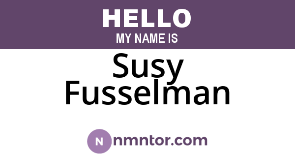 Susy Fusselman
