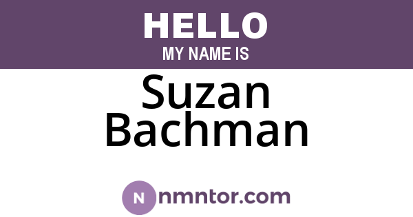 Suzan Bachman