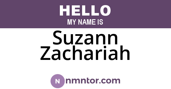 Suzann Zachariah