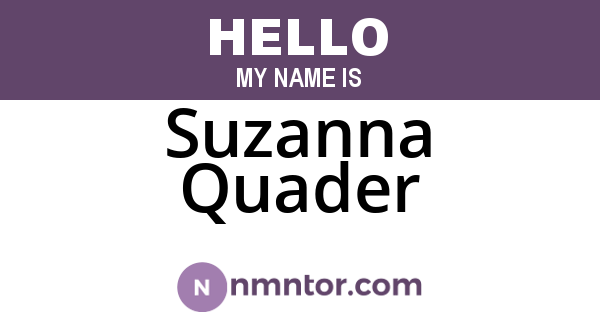 Suzanna Quader