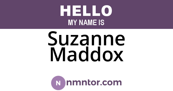 Suzanne Maddox