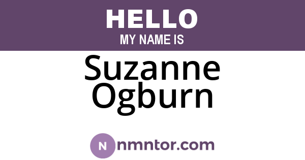 Suzanne Ogburn