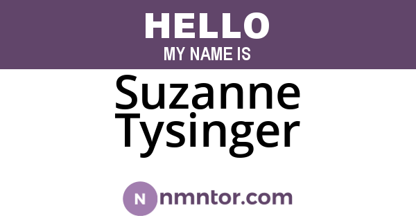 Suzanne Tysinger
