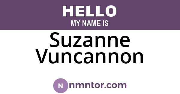 Suzanne Vuncannon