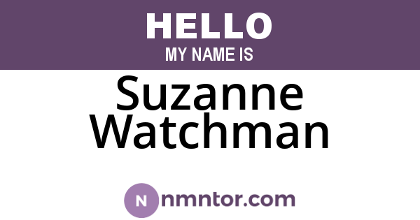 Suzanne Watchman