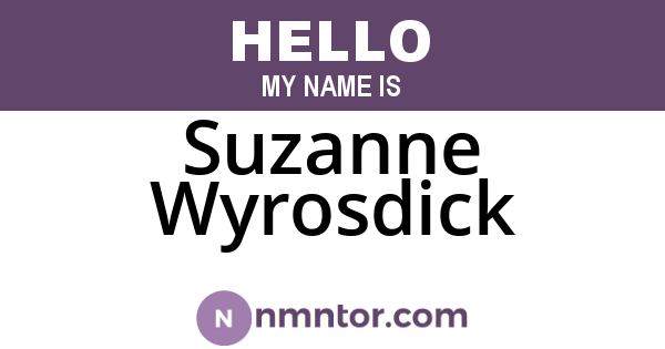 Suzanne Wyrosdick